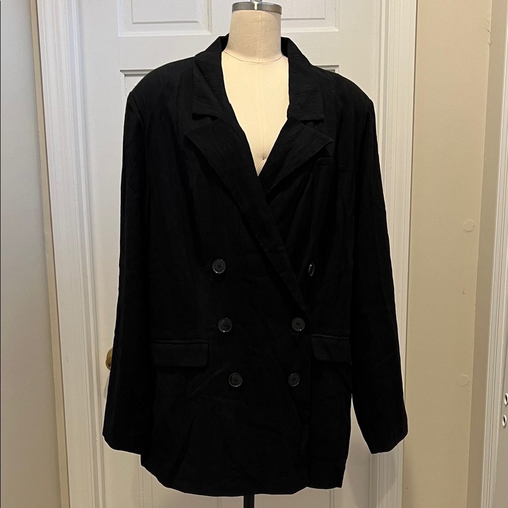 Forever 21 Women's Black Double-Breasted Blazer NEW with tags 2X